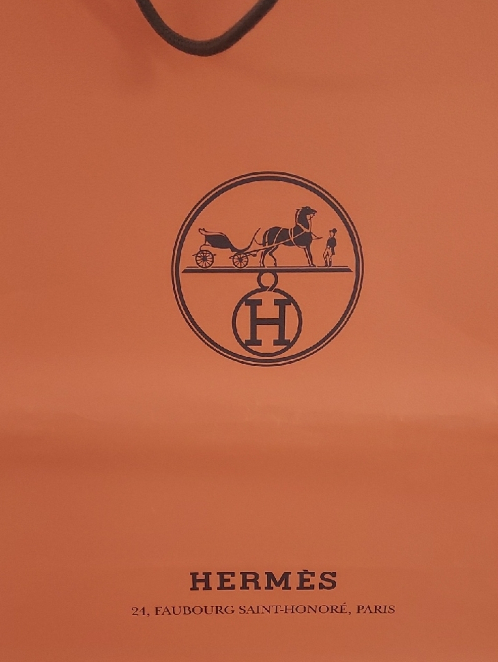 Authentic Hermes Orange Shopping Bag with Brown Rope Handles - Picture 2 of 4